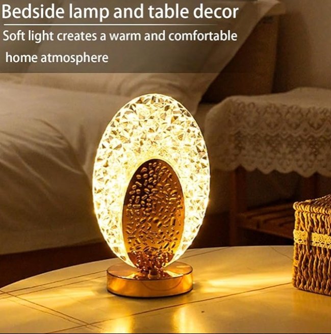 Oval Crystal LED Table Lamp - Image 3