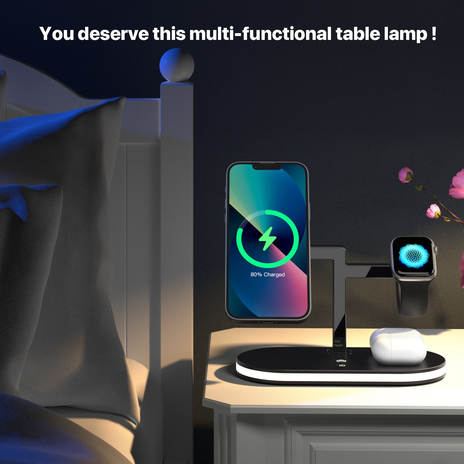 Three-in-one Magnetic Wireless Charger Small Night Lamp Function - Image 2