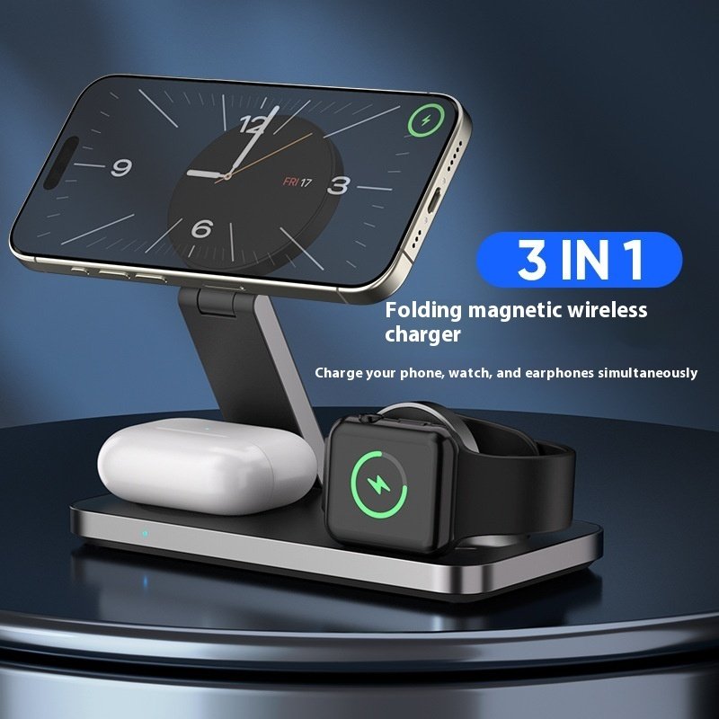 Household Solid Color Simple 4-in-1 Magnetic Wireless Charger - Image 6