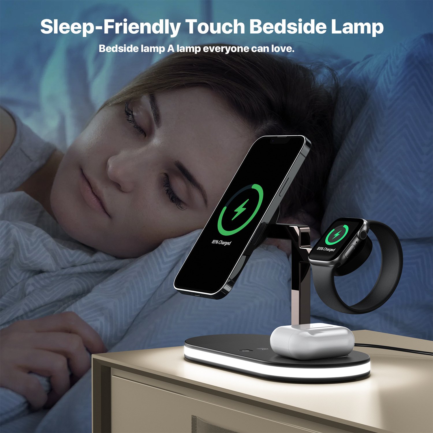 Three-in-one Magnetic Wireless Charger Small Night Lamp Function - Image 8