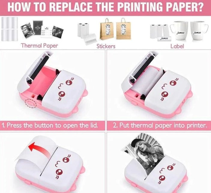 Portable Mini Pocket Printer BT Thermal Printer - Image 6