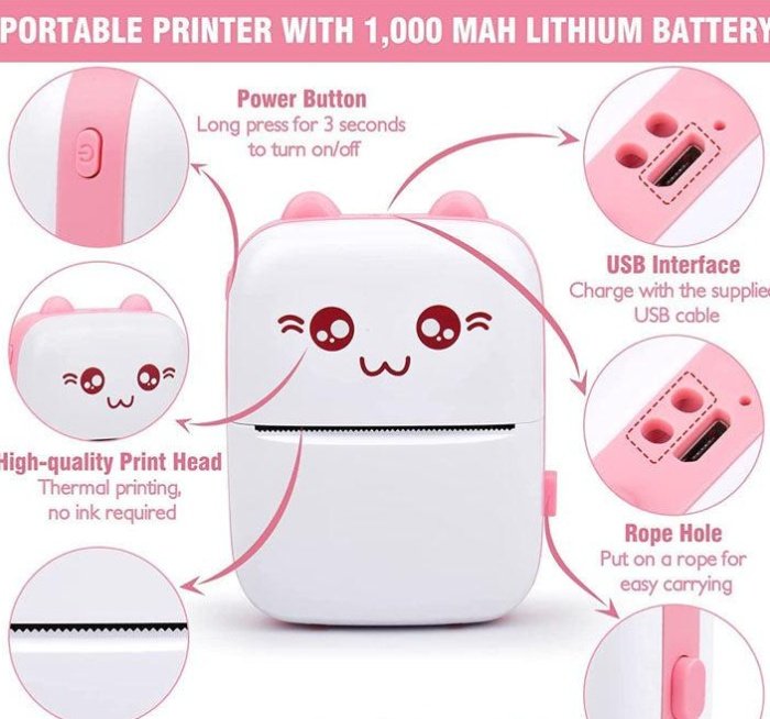 Portable Mini Pocket Printer BT Thermal Printer - Image 3