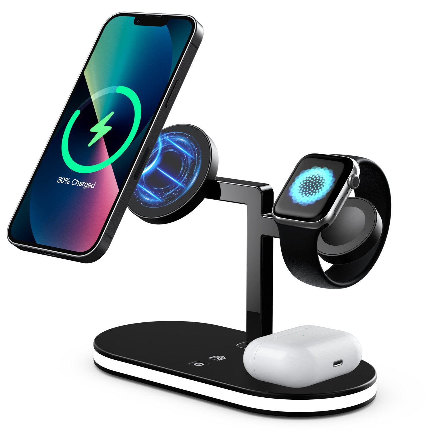 Three-in-one Magnetic Wireless Charger Small Night Lamp Function - Image 4