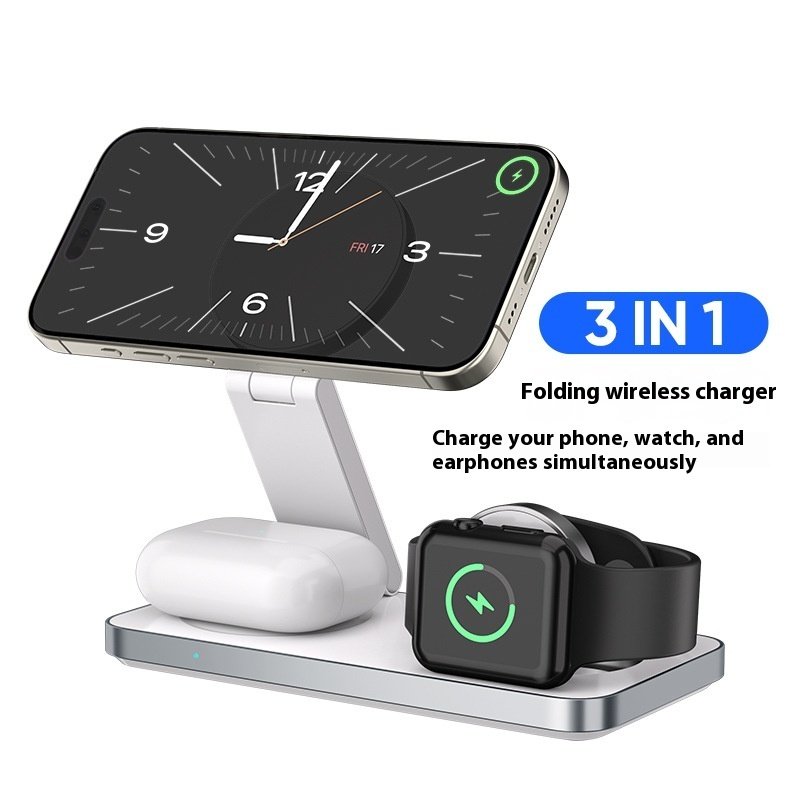 Household Solid Color Simple 4-in-1 Magnetic Wireless Charger - Image 4