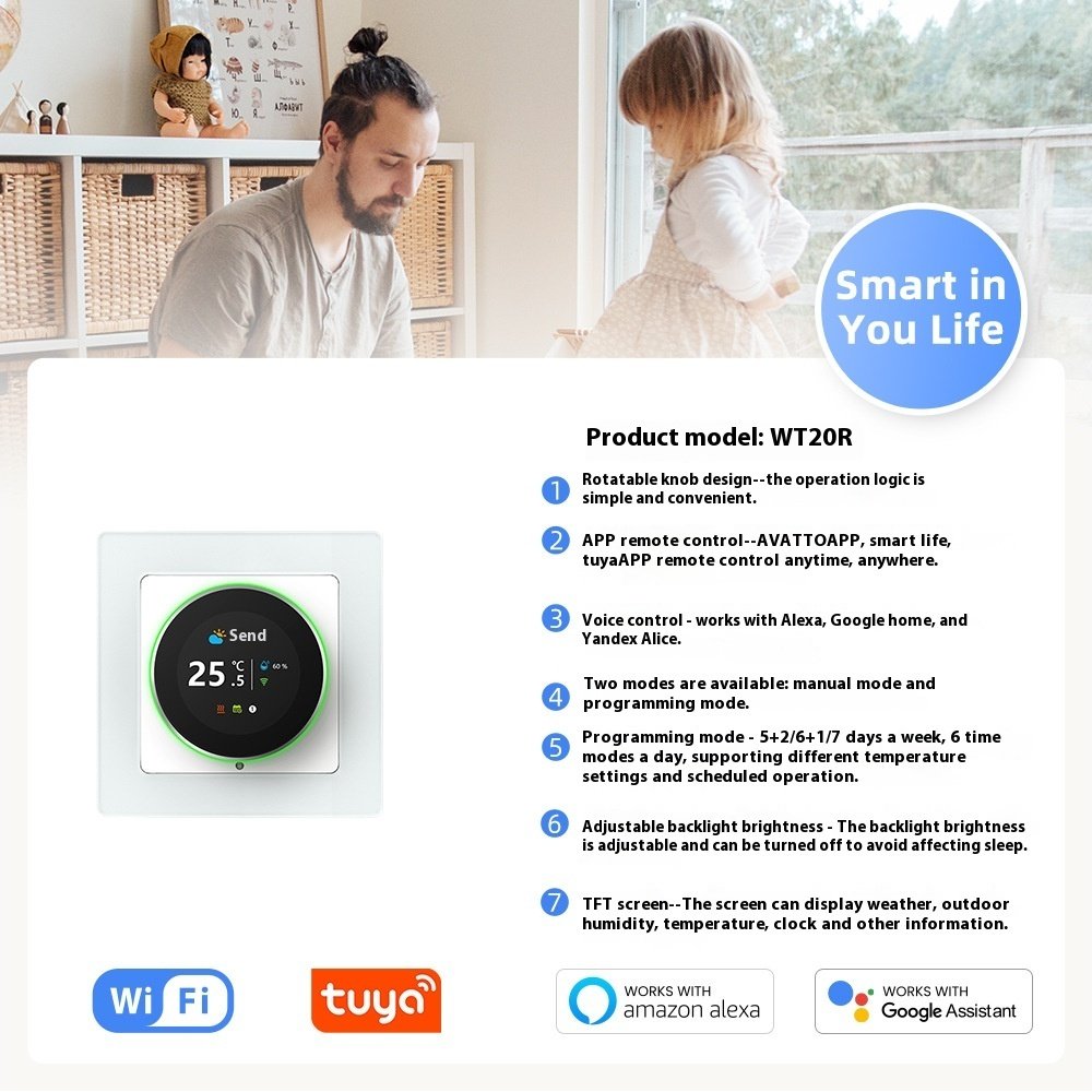 Graffiti Smart WiFi Knob Underfloor Heating Temperature - Image 3