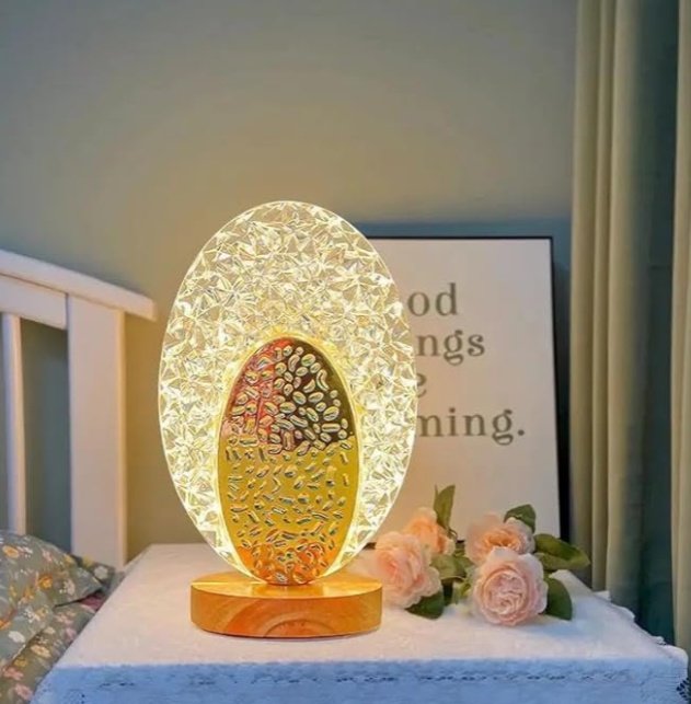 Oval Crystal LED Table Lamp - Image 2