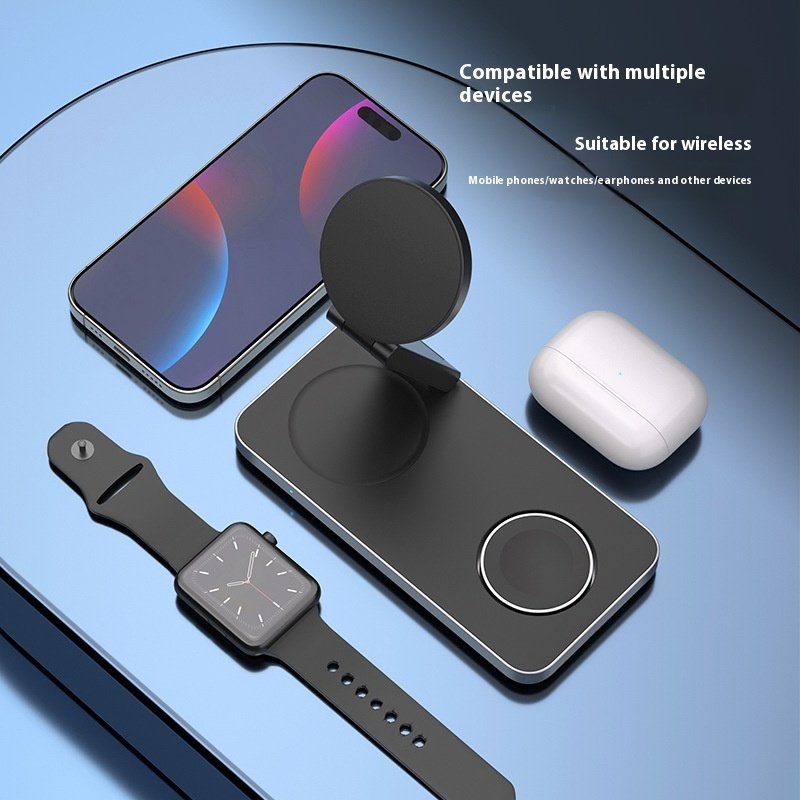 Household Solid Color Simple 4-in-1 Magnetic Wireless Charger - Image 2