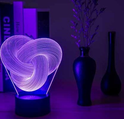 Twist Abstract LED 3D Night Light Touch Colorful Acrylic - Image 4