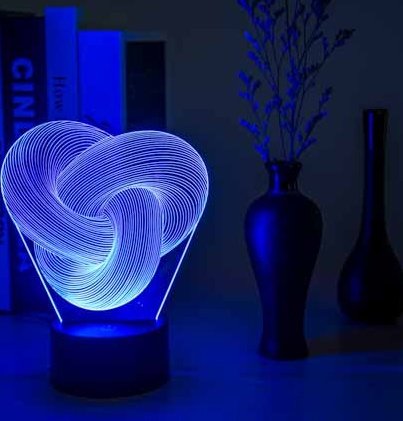 Twist Abstract LED 3D Night Light Touch Colorful Acrylic - Image 7