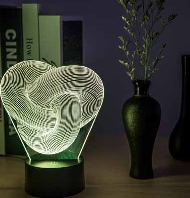 Twist Abstract LED 3D Night Light Touch Colorful Acrylic - Image 6