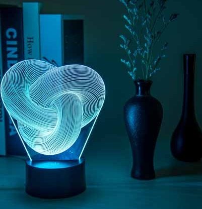 Twist Abstract LED 3D Night Light Touch Colorful Acrylic - Image 5