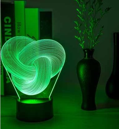 Twist Abstract LED 3D Night Light Touch Colorful Acrylic - Image 2
