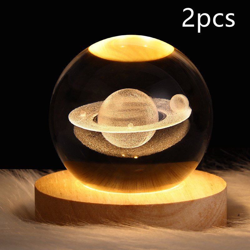 LED Night Light Galaxy Crystal Ball Table Lamp - Image 7