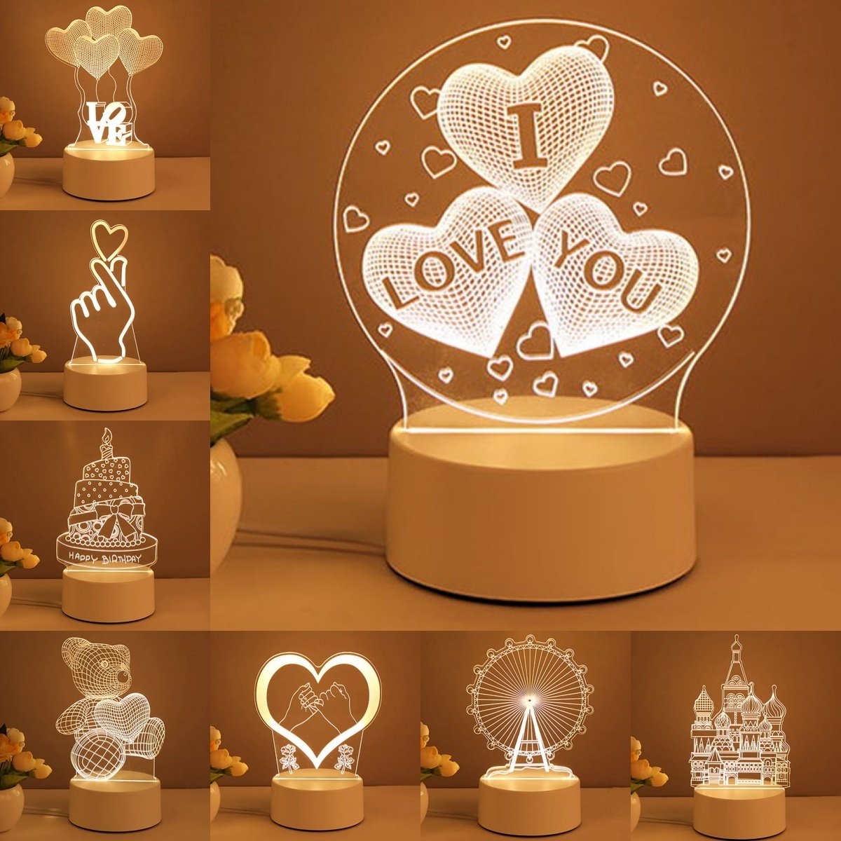 3D Lamp | Xmas Home Decorations For Room Decor Valentines Day Gifts