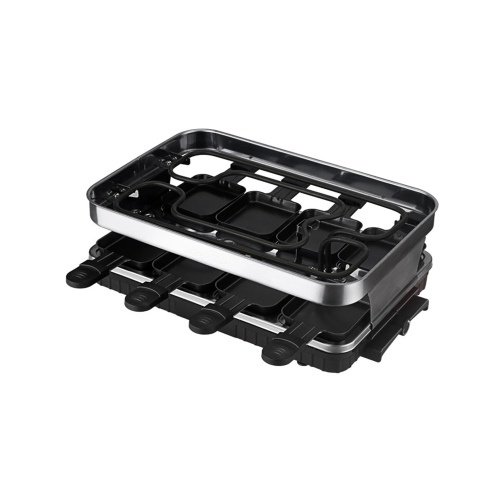 Raclette Grill 8 People Grill Plate Non-stick Coated, Raclette With 8 Mini Raclette Pans, Infinitely Adjustable Temperature, 1500W - Image 2